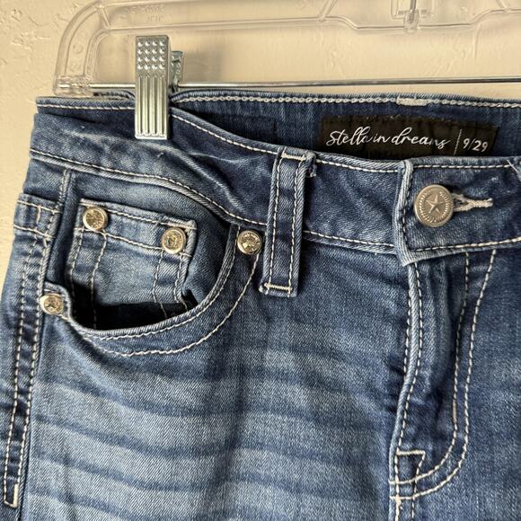 Stella in Dreams Jeans Womens‎ 9 29 Mid Rise Bootcut Sequin Pocket Denim SR116 - Picture 5 of 12